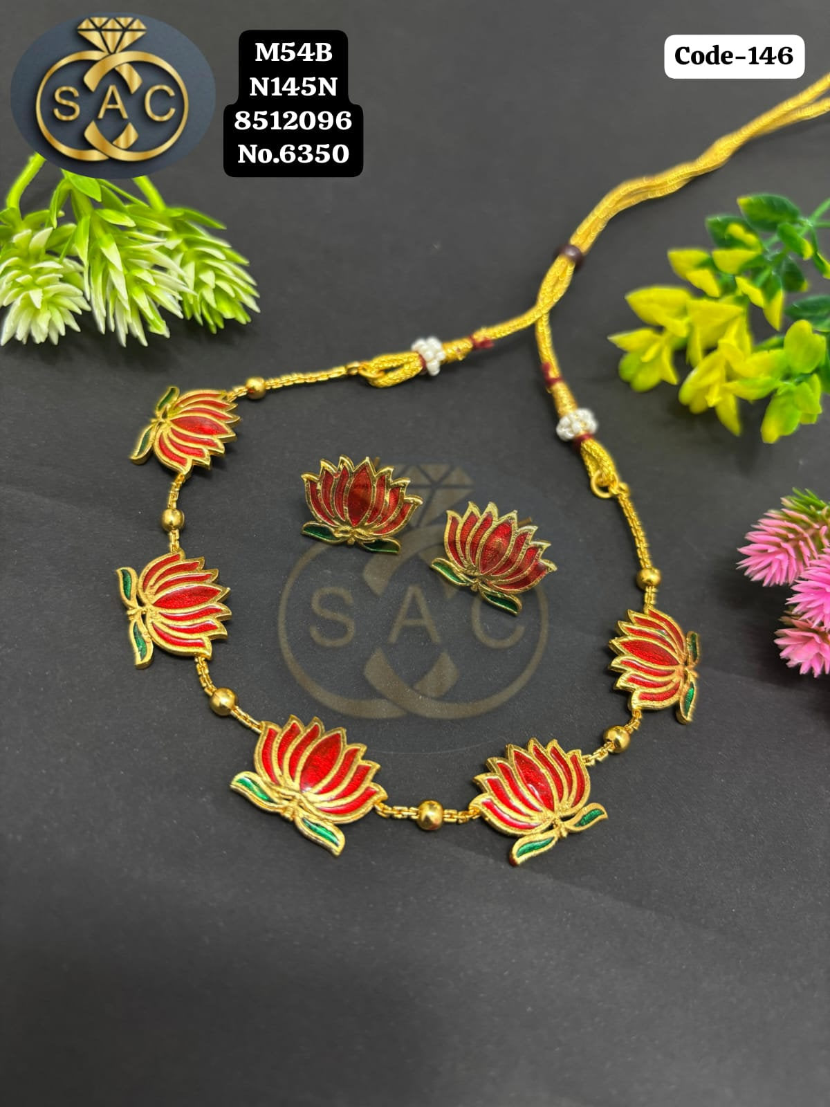 Micro Gold Lotus Short Necklace - 146