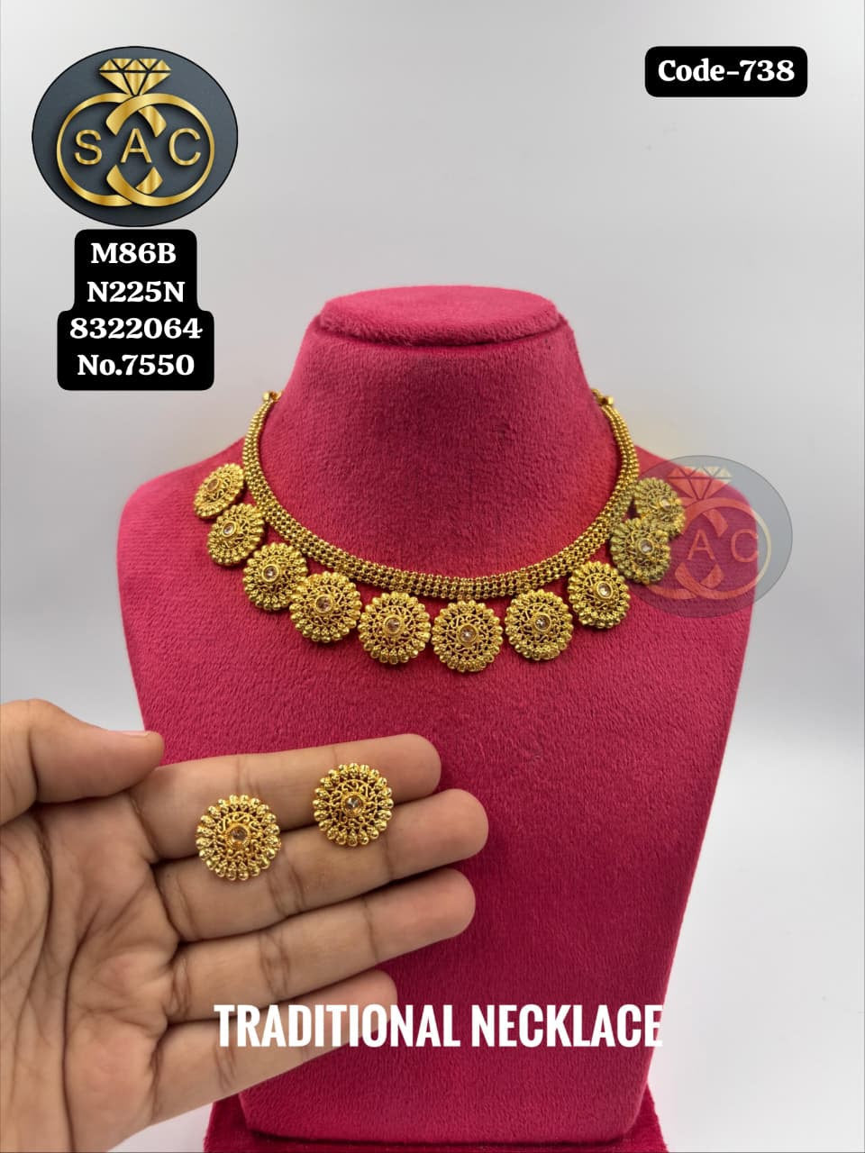 Premium Quality Treditional Short Necklace - 738