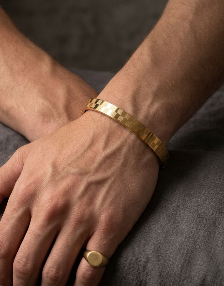 18 KT Gold Plated Classic Men's Kada