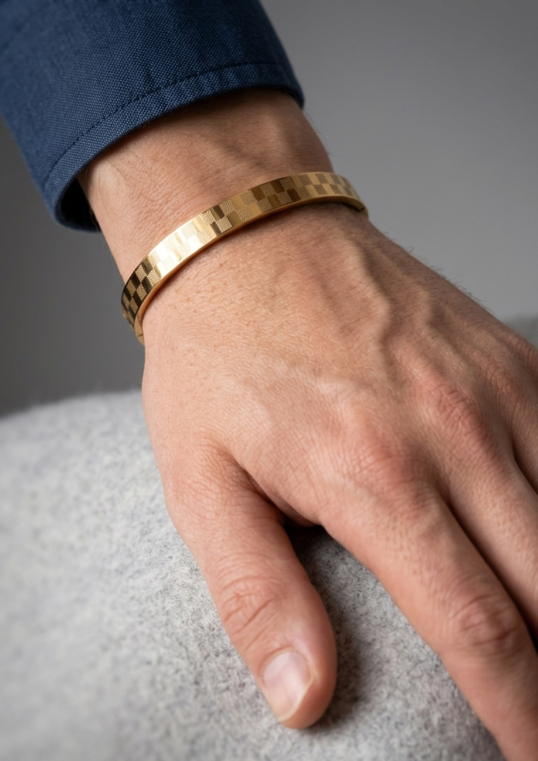 18 KT Gold Plated Classic Men's Kada
