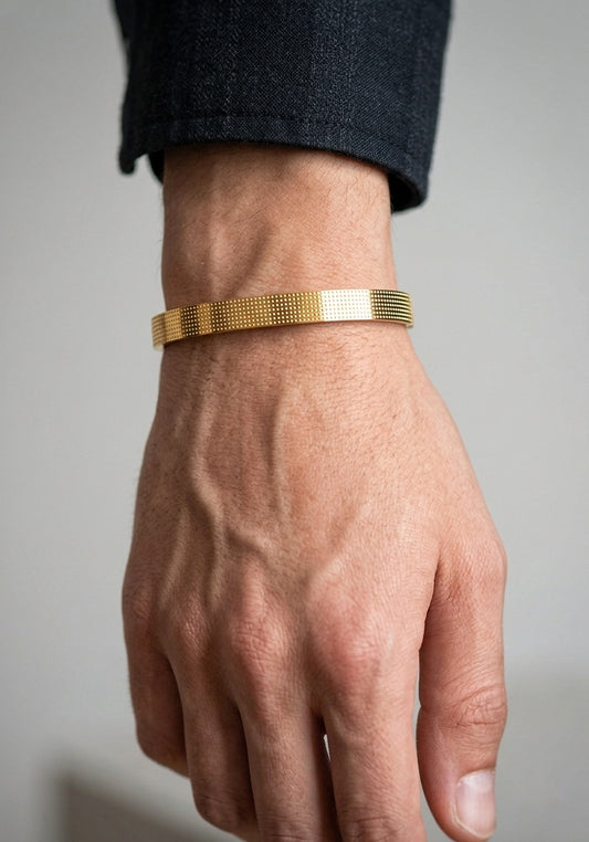 Titan Grid 18KT Gold Plated Men's Kada