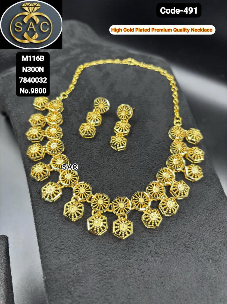 Premium Quality High Gold plated Necklace - 491