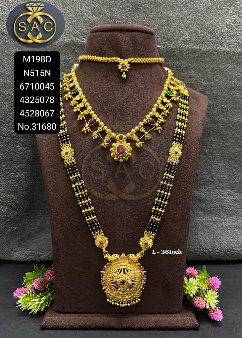Micro Gold Mangalsutra Combo Set