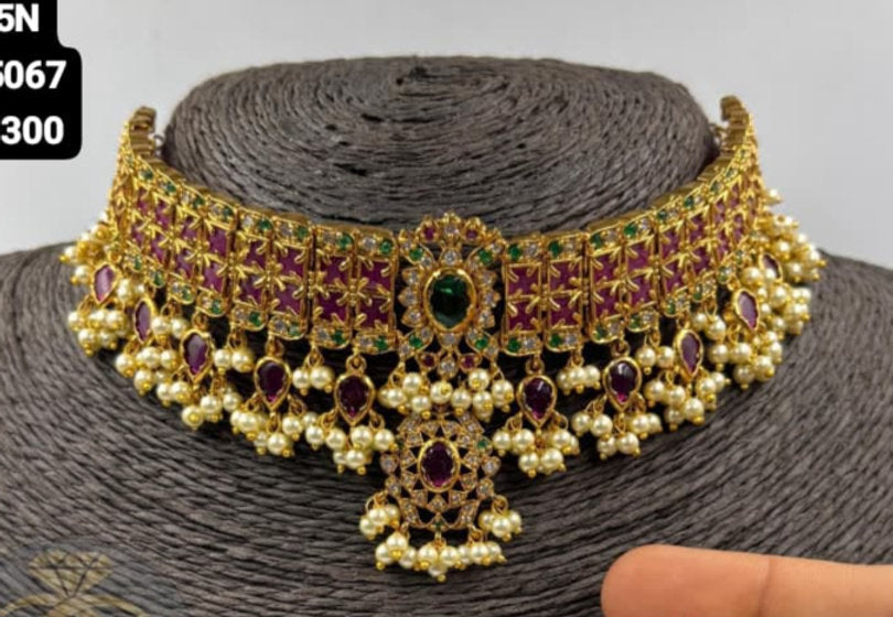 Premium Quality AD STONE SOUTH CHOCKER✨ { ADJUSTABLE GONDA } - 1260