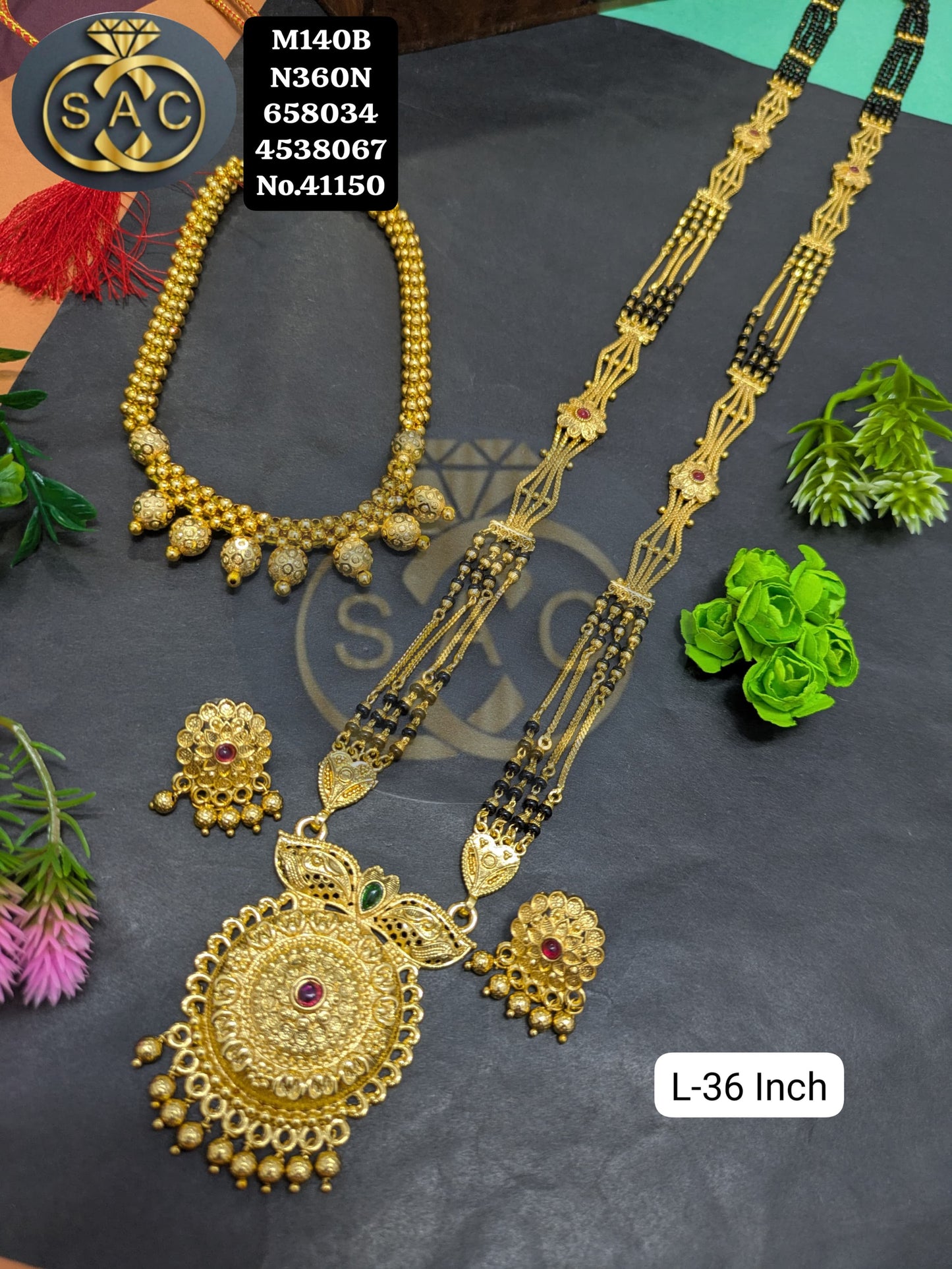 Micro Gold Mangalsutra Combo Set