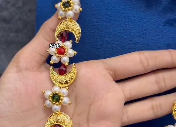 Handmade Chandrakor Necklace Combo set