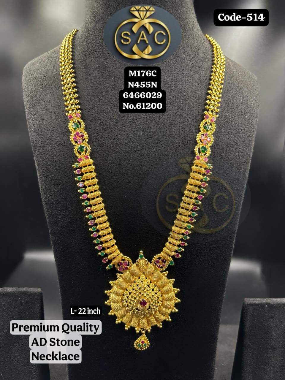 Premium Quality AD Long Necklace - 514