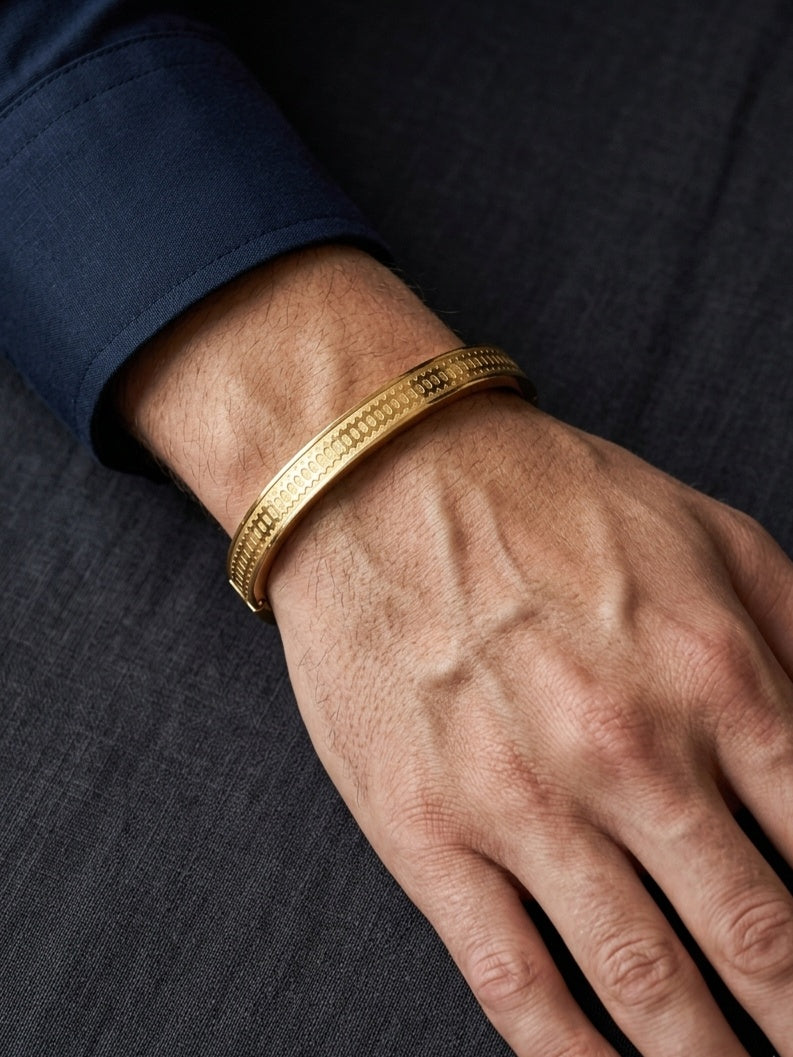 Regal Orbit 18 KT Gold Plated Men's Kada