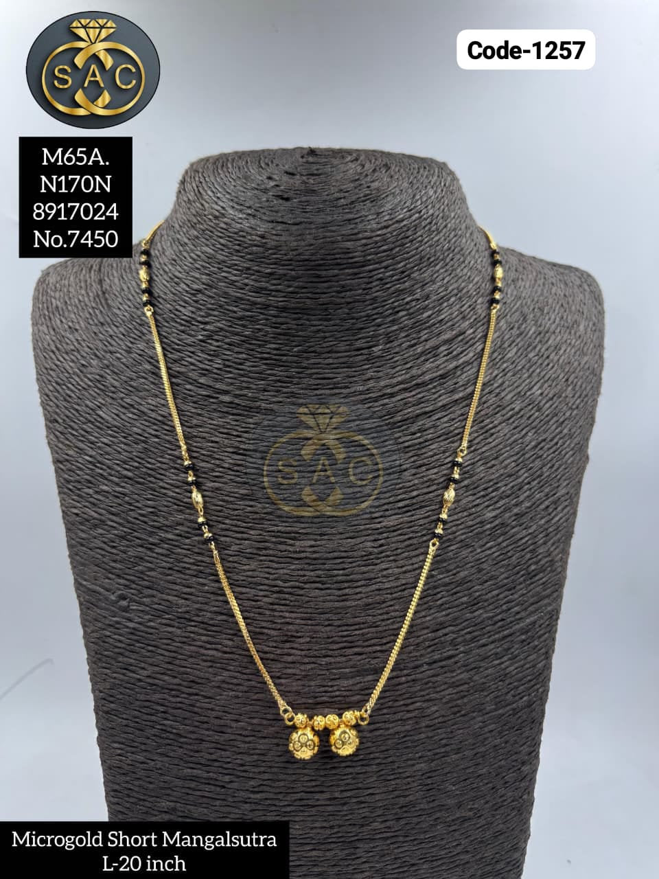 Micro Gold Short Mangalsutra - 1257