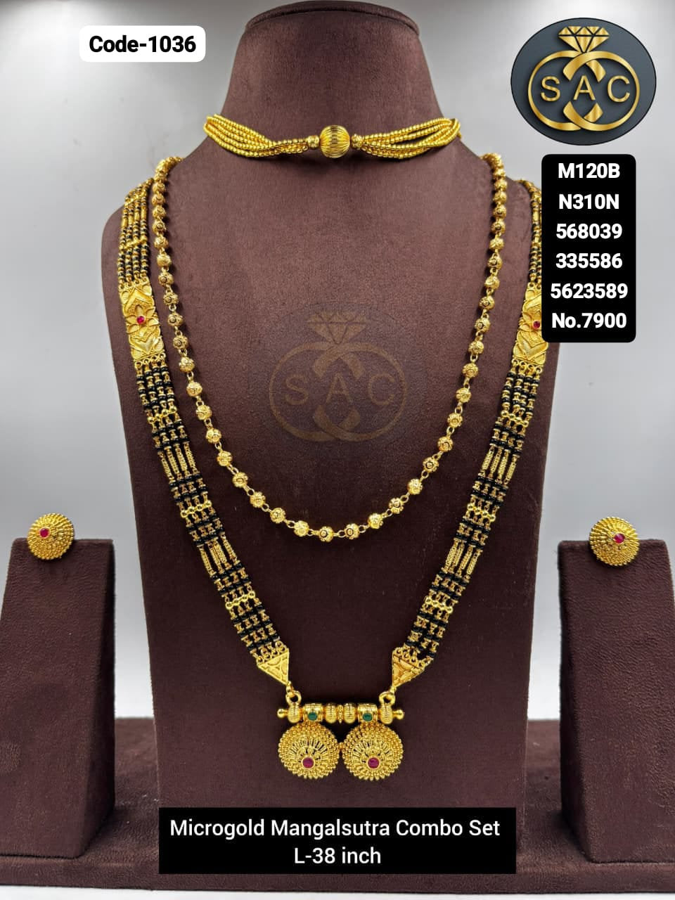 Micro Gold Mangalsutra combo Set - 1036