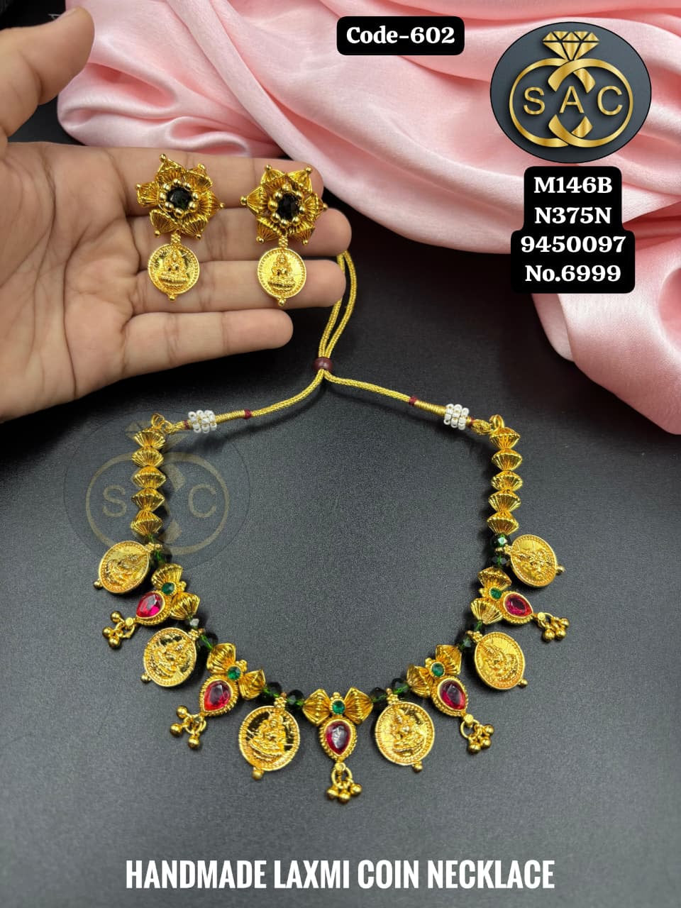 HANDMADE LAXMI COIN NECKLACE - 602