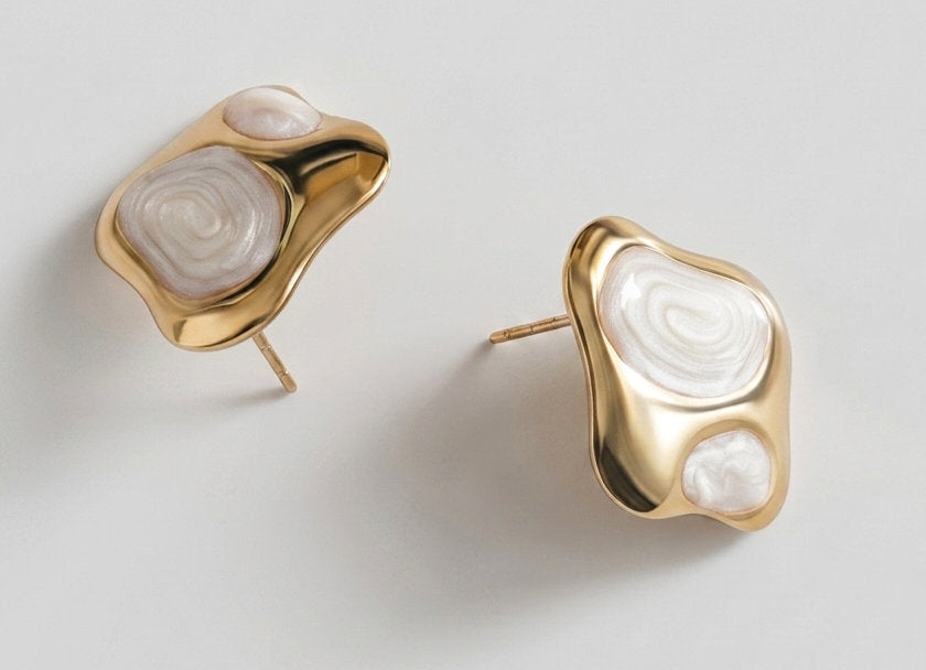 18 KT Gold Plated Elegant Pearl Finish Earrings