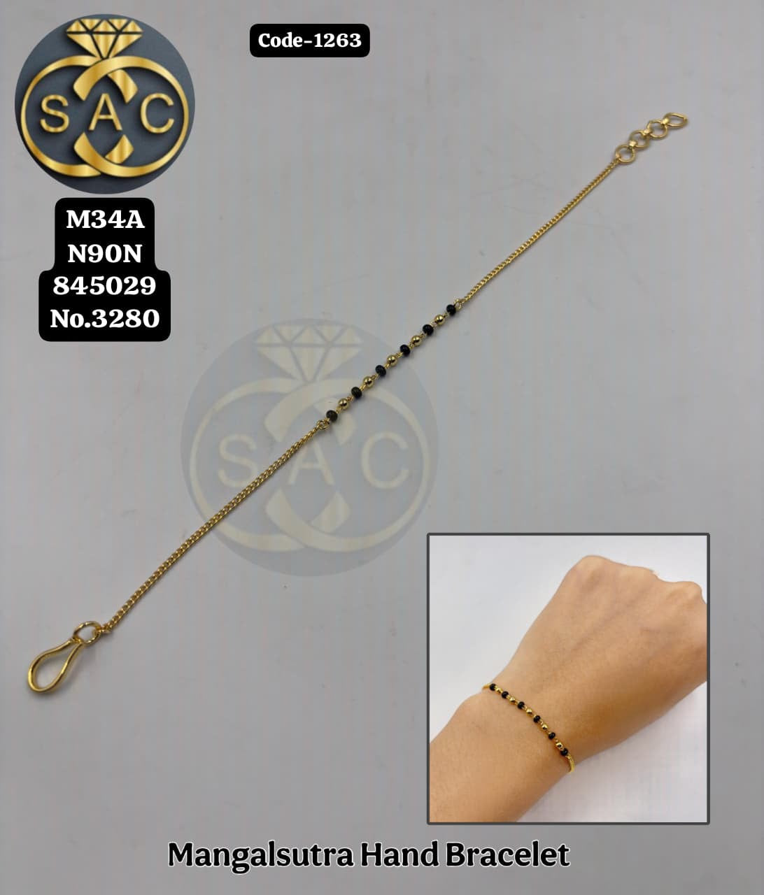 Premium Quality Hand Mangalsutra Bracelet - 1263