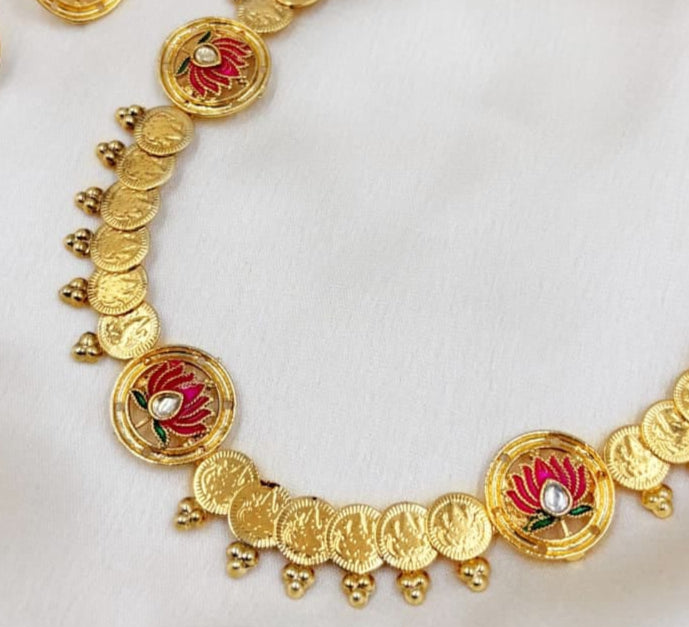 Premium quality Lotus Coin South Necklace - 1474