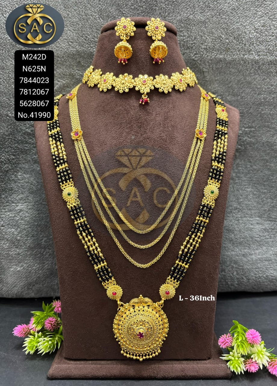 Micro Gold Mangalsutra Combo Set