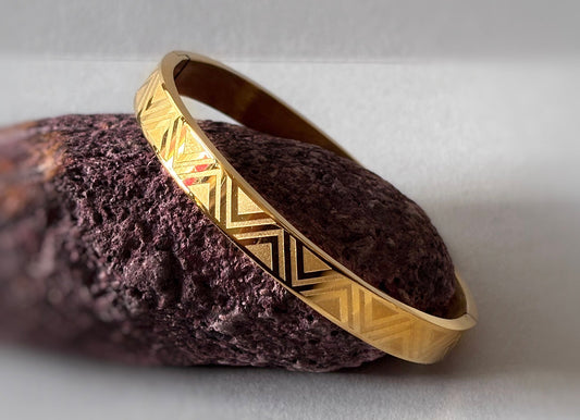 Imperio Geo 18 KT Gold Plated Men's Kada