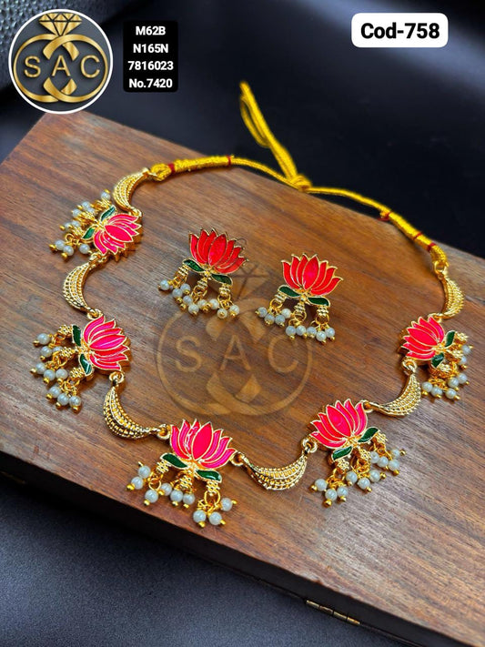 Premium Quality lotus Necklace - 758