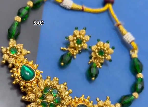 Handmade Crystal Mangalsutra Necklace Combo set