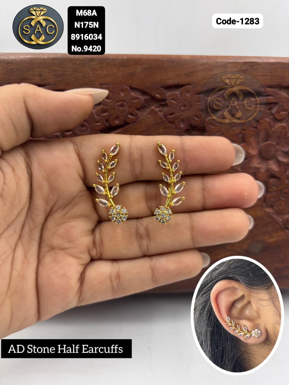 AD STONE HALF EARCUFF - 1283