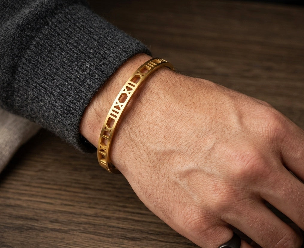 Roman Edge Cuff Bracelet – 18KT Gold Plated