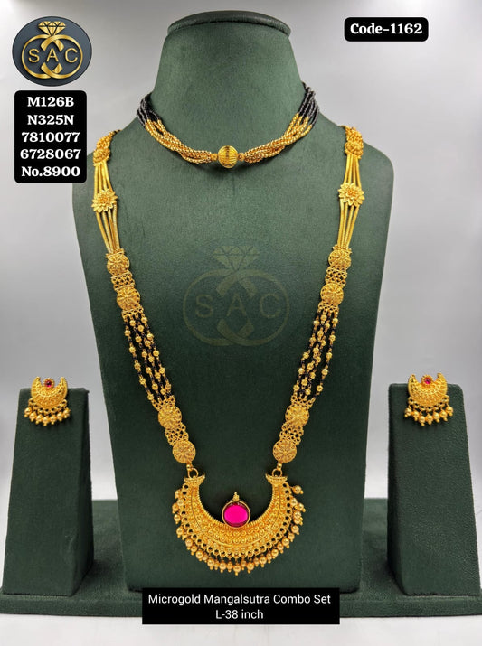 Micro Gold Mangalsutra Combo Set - 1162