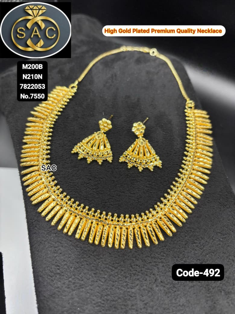 Premium Quality High Gold plated Necklace - 492