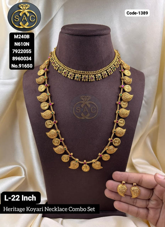 Premium Quality Heritage Koyari Necklace Combo Set - 1389