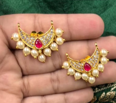 Handmade चंद्रकोर Necklace With adjustable Gonda - 551