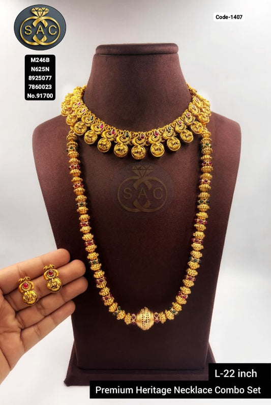 Premium Quality Heritage Necklace Combo Set - 1407