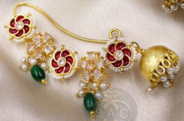 Handmade Rajwadi Jhumka Earcuff - 1452