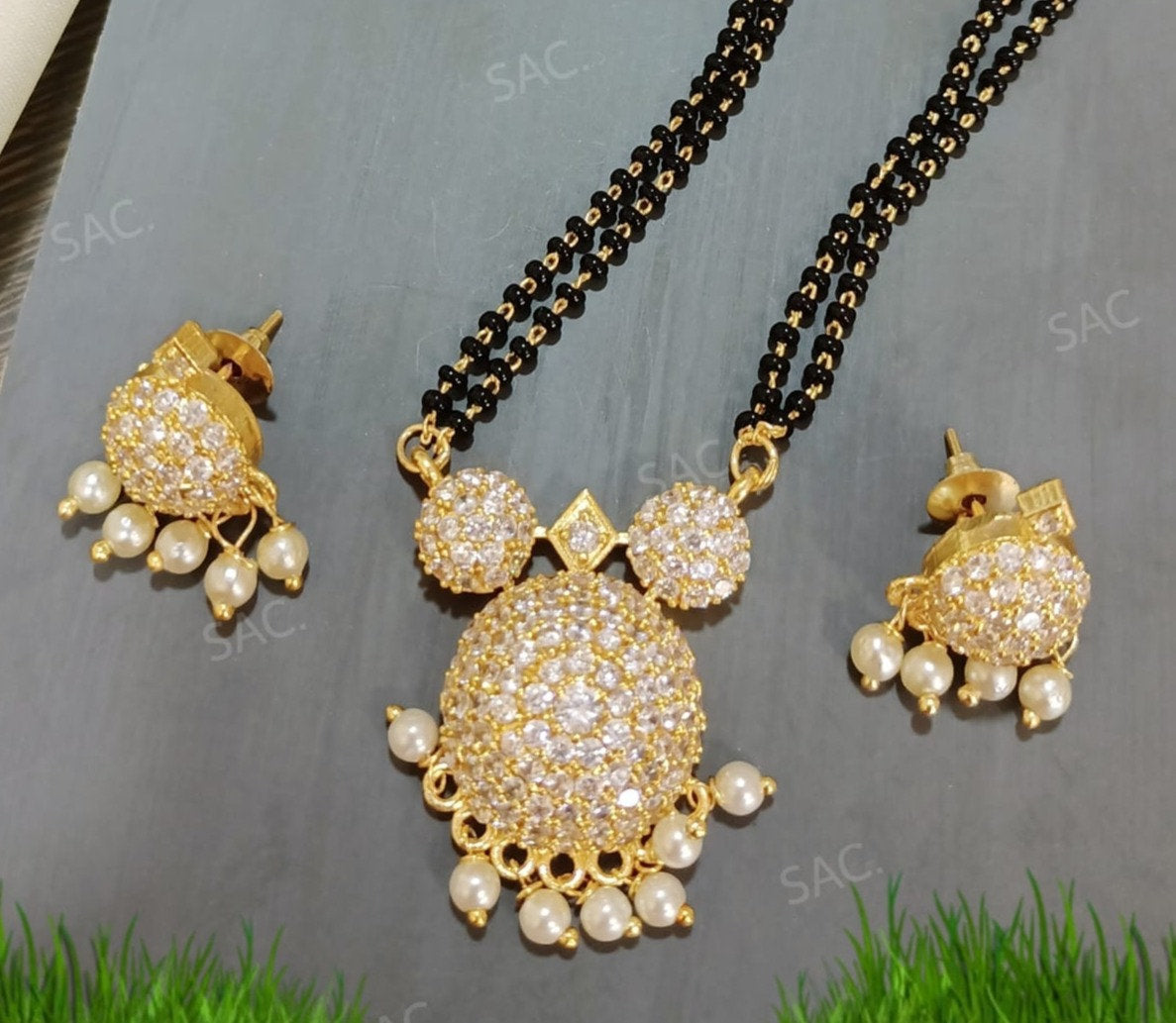 Premium Quality AD Stone Mangalsutra Set