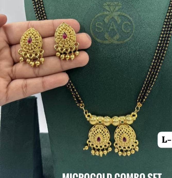Micro Gold Mangalsutra combo Set - 802