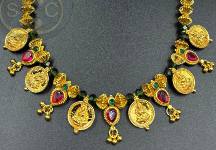 HANDMADE LAXMI COIN NECKLACE - 602