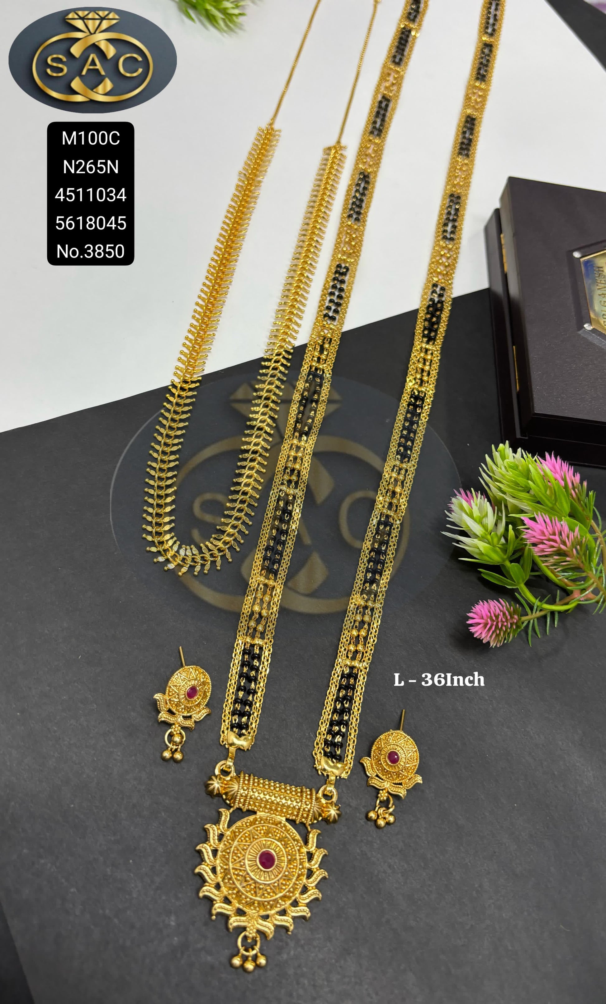 Micro Gold Mangalsutra Combo Set