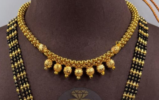 Micro Gold Mangalsutra Combo Set - 1437