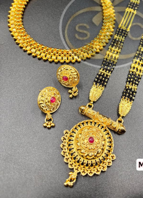 Micro Gold Mangalsutra combo Set - 627