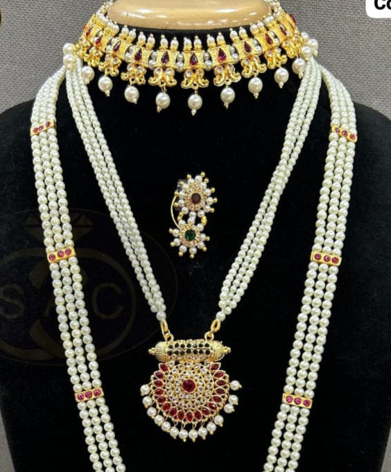 Micro Gold Gaurai Moti Combo Set - 1413