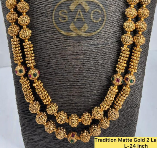 Premium Quality Traditional Matte Gold 2 layer mal - 1379