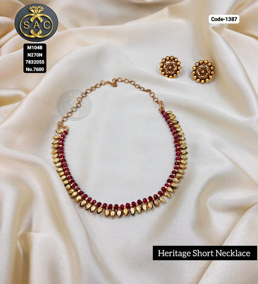 Premium Quality Heritage Short Necklace - 1387