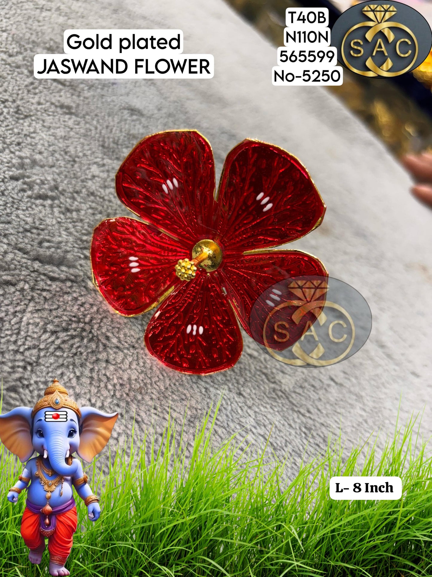 GOLD PLATED JASWAND FLOWER- 1588