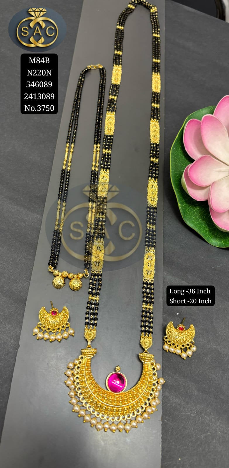 Micro Gold Mangalsutra combo Set