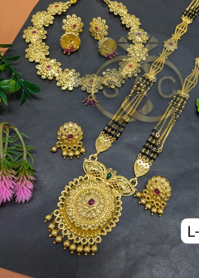 Micro Gold Mangalsutra Combo Set