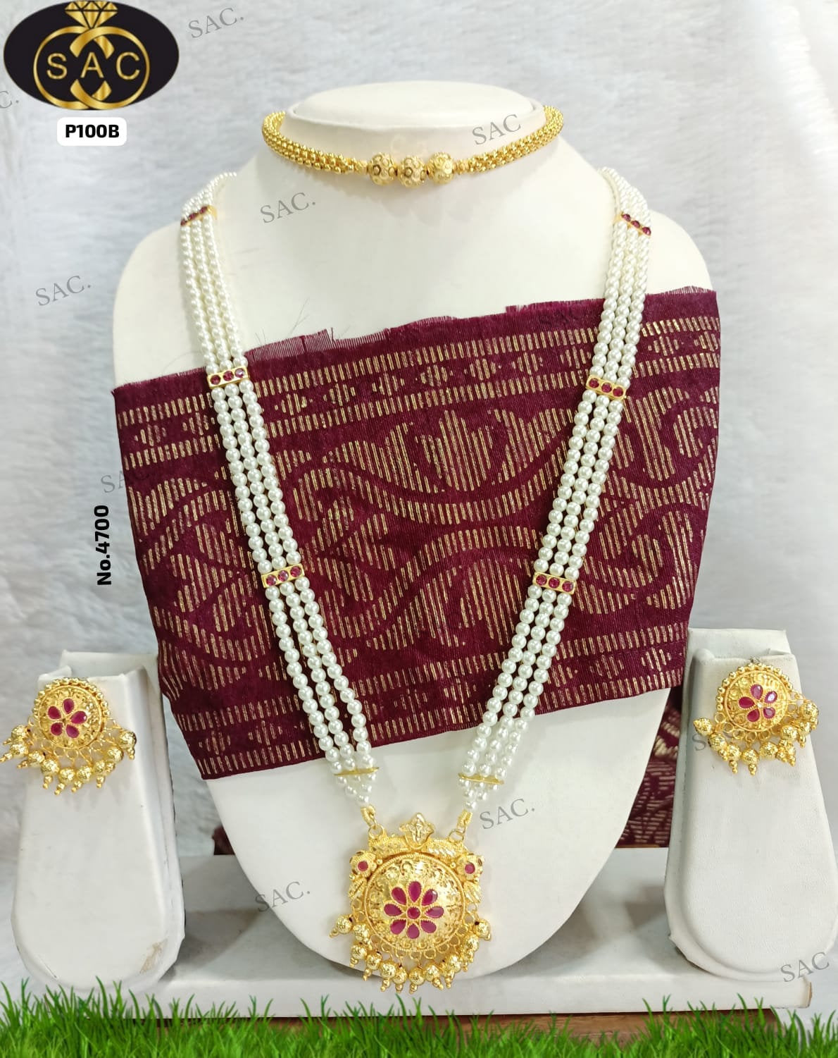 Micro Gold Moti Har Combo Set