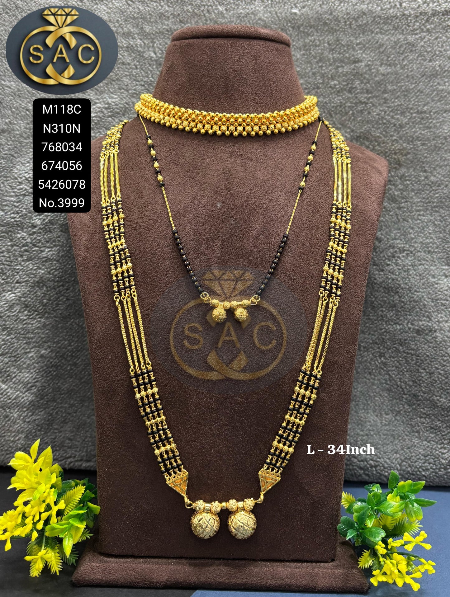 Micro Gold Mangalsutra Combo Set