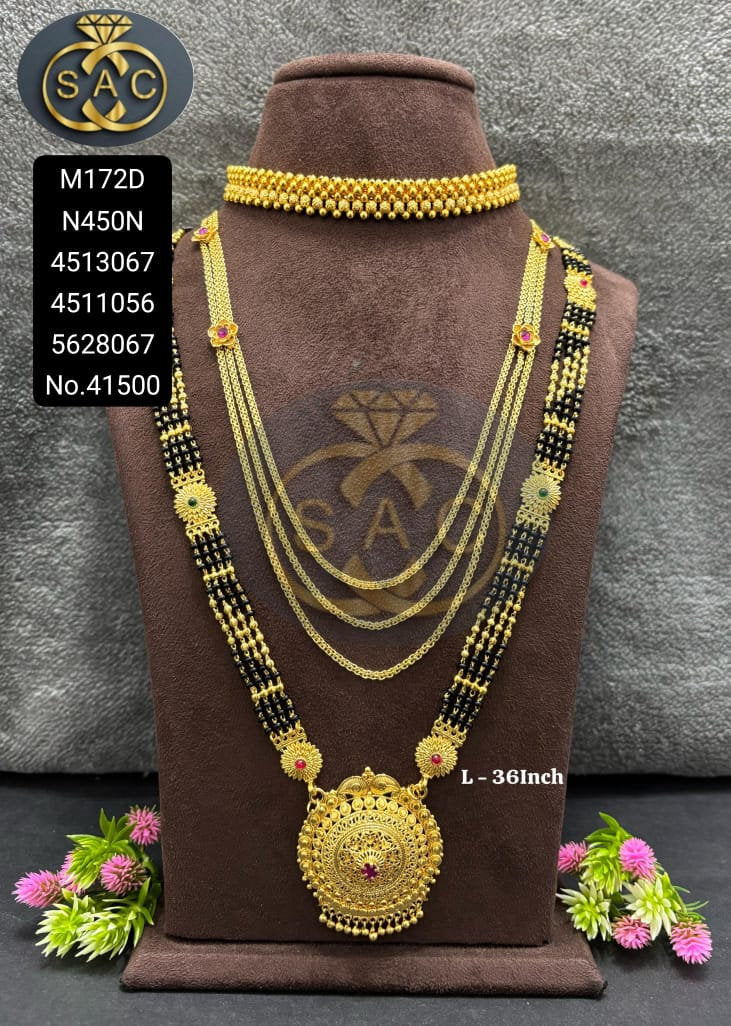Micro Gold Mangalsutra Combo Set