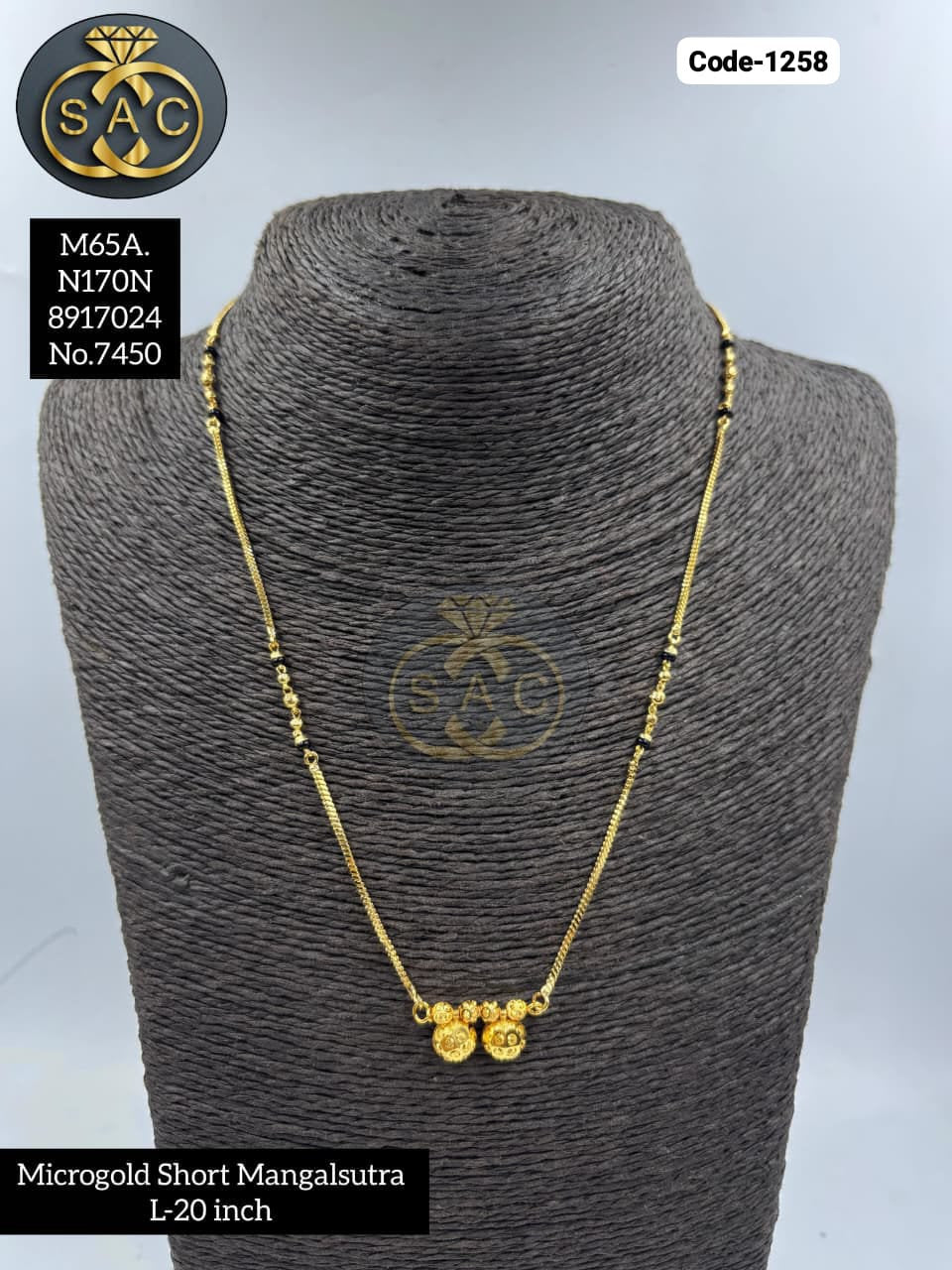 Micro Gold Short Mangalsutra - 1258