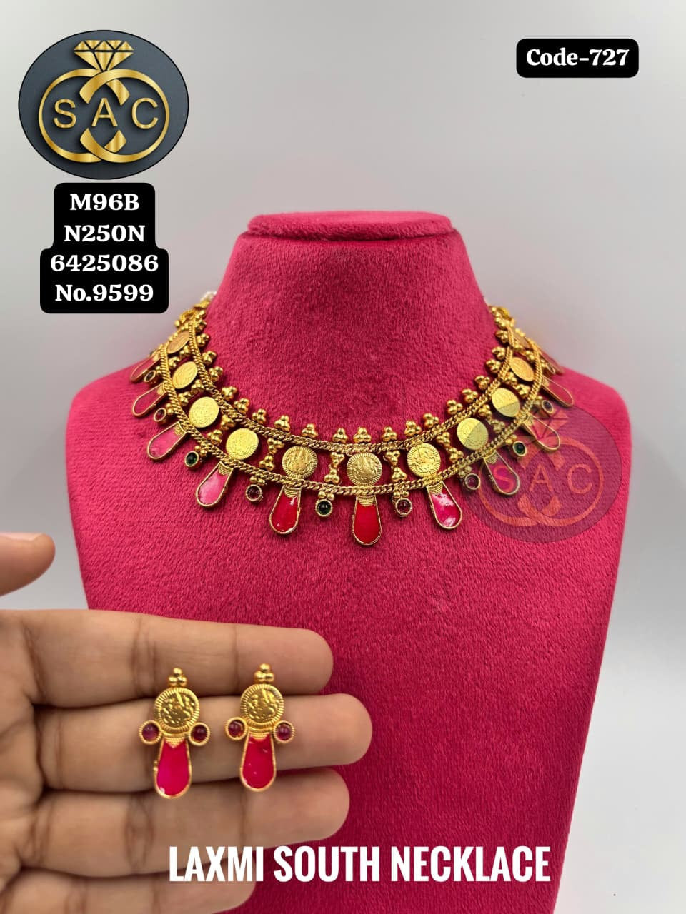 PREMIUM QUALITY LAXMI SOUTH NECKLACE - 727