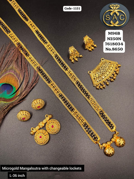 New Micro Gold Mangalsutra with Extra Locket - 1151
