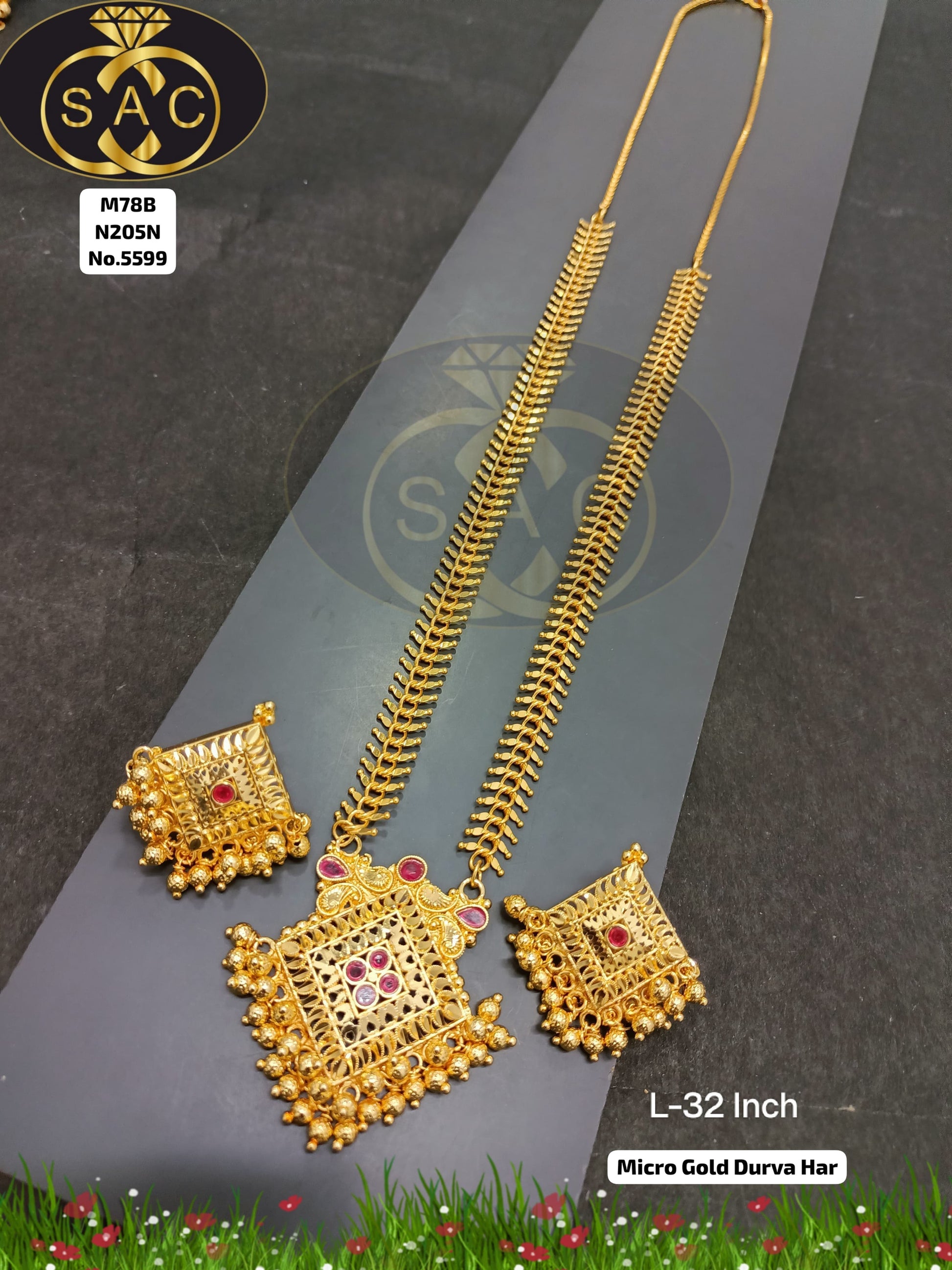 Premium Quality Micro Gold Durva Har Set