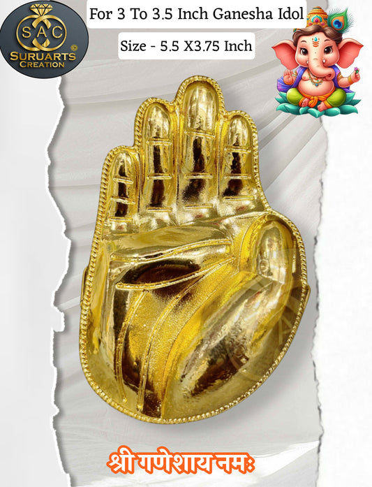 Gold Plated Aashirvad Hand for 3–3.5 Feet Ganesha Idol